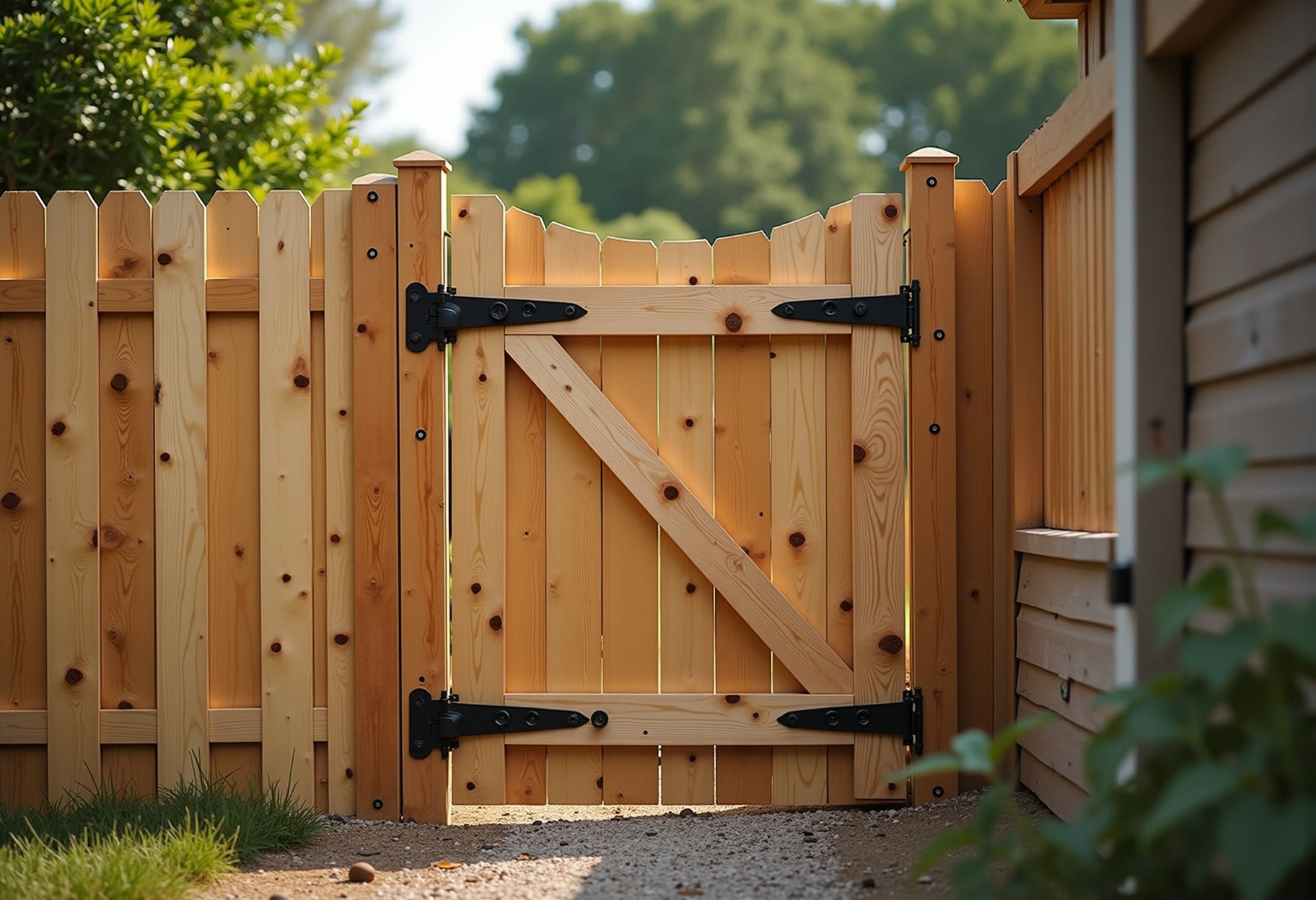 Sagging gate squared with new hinges in Choctaw