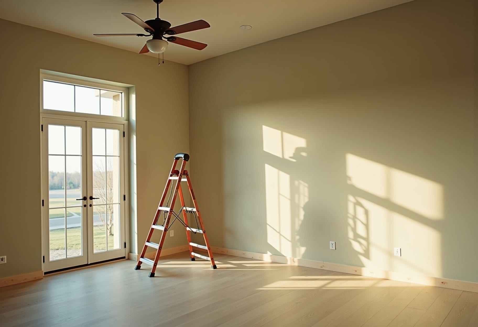 Ceiling fan replaced on an existing box in Moore